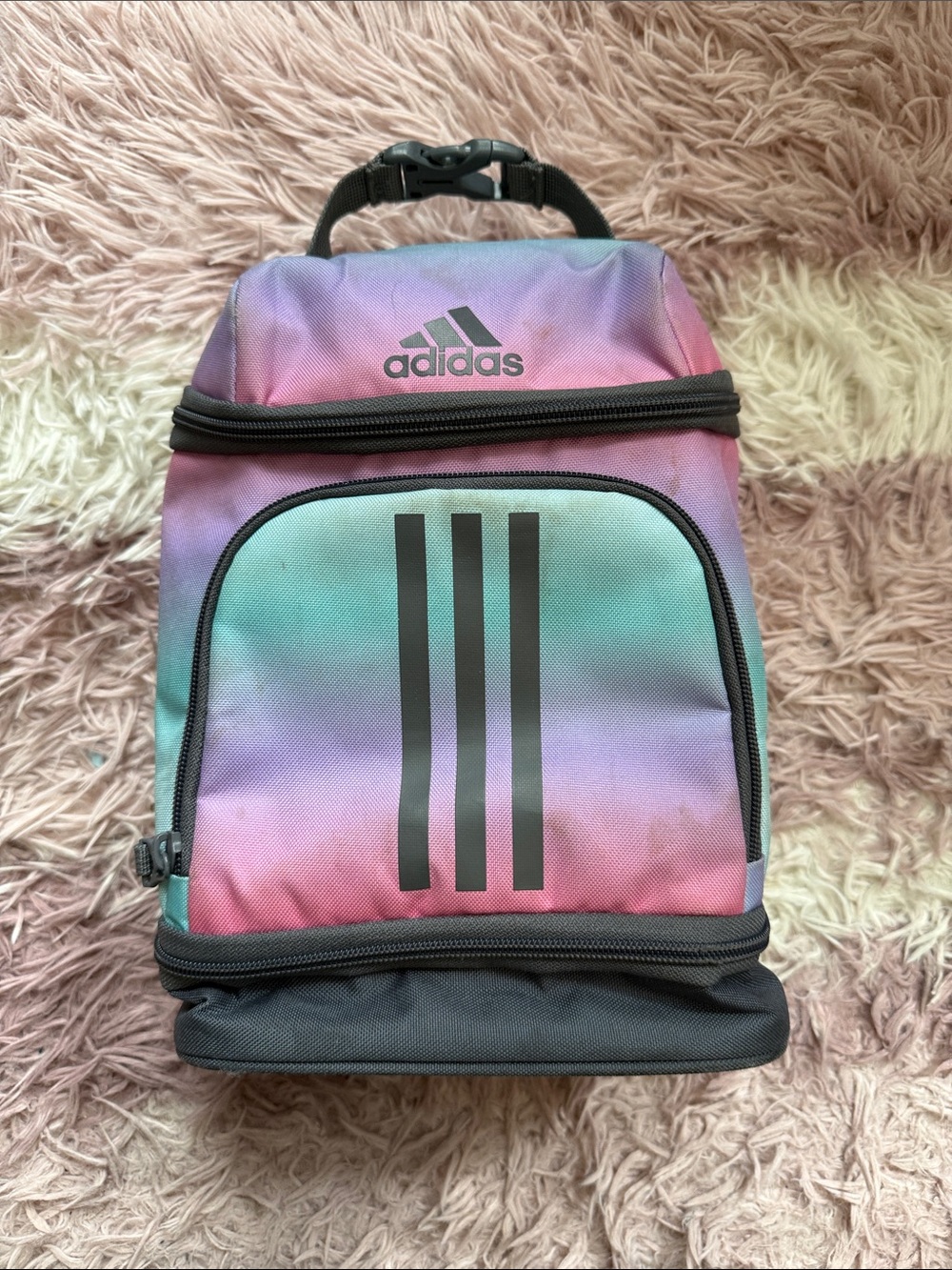 adidas Kids Gradient Pink Purple Teal Lunch Bag
